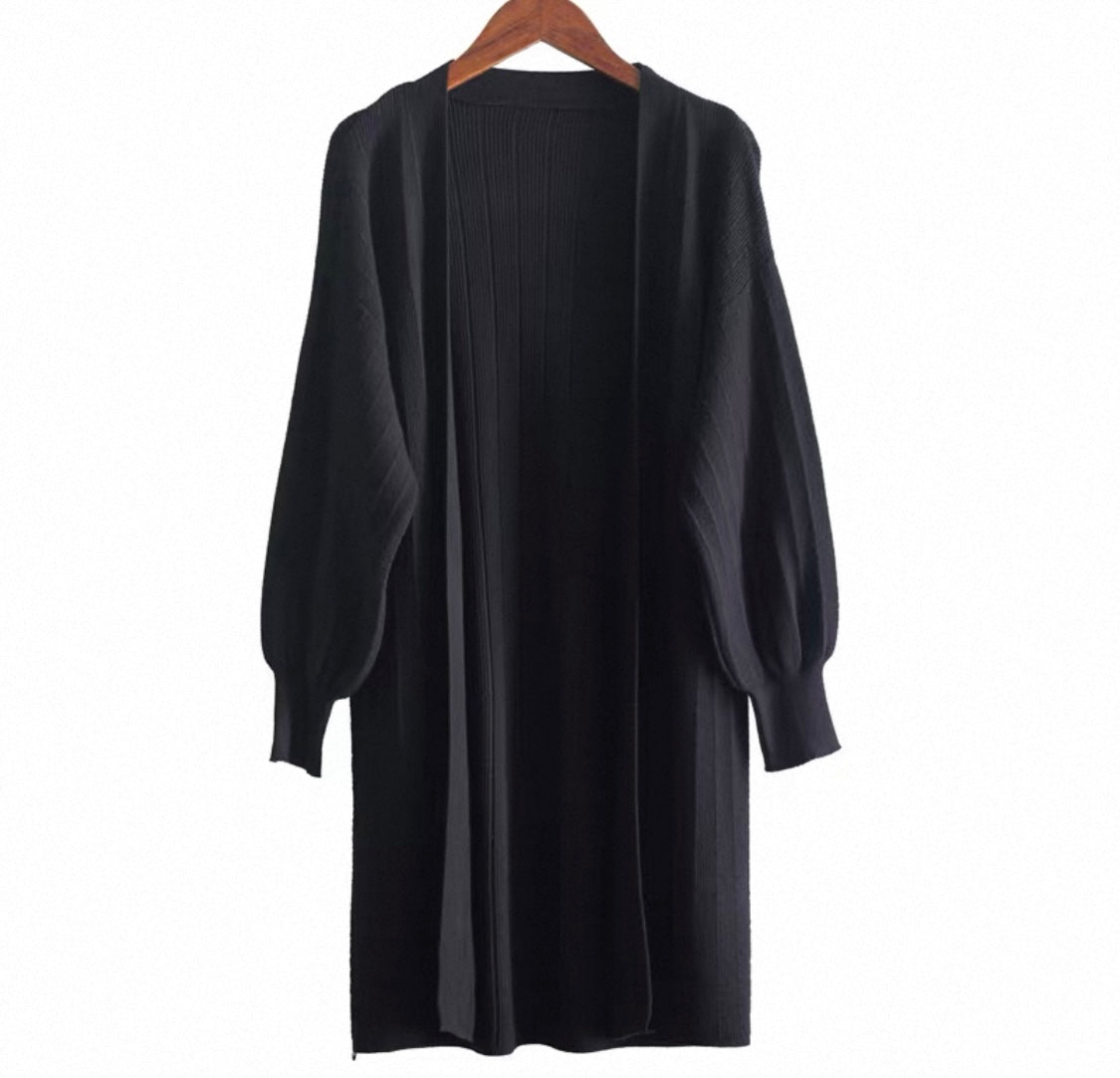 Olive Green Ribbed Cardigan