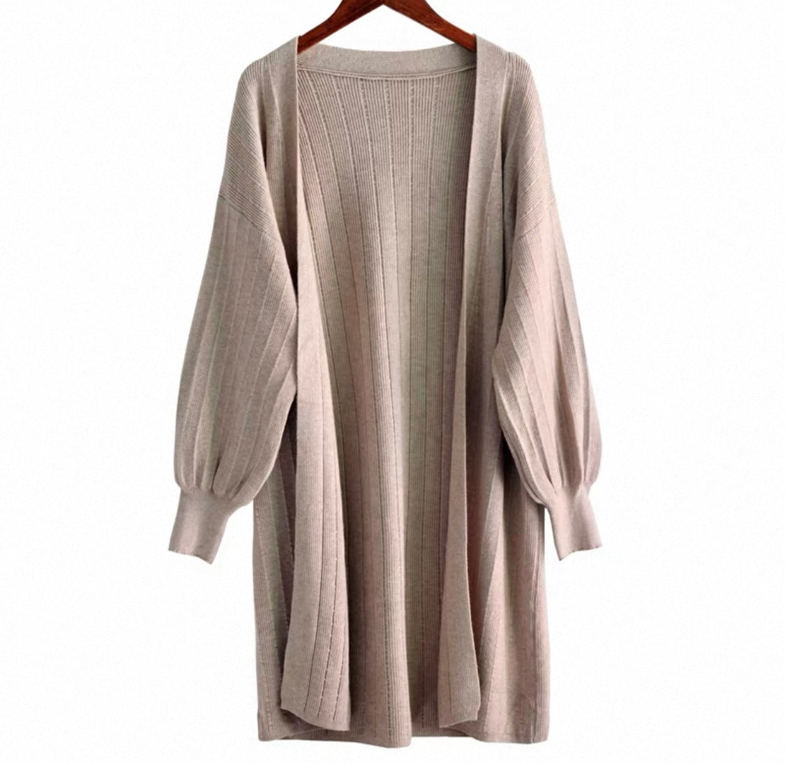 Olive Green Ribbed Cardigan