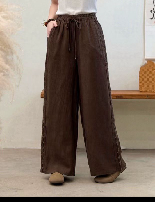 Pure Linen Wide Leg Trousers