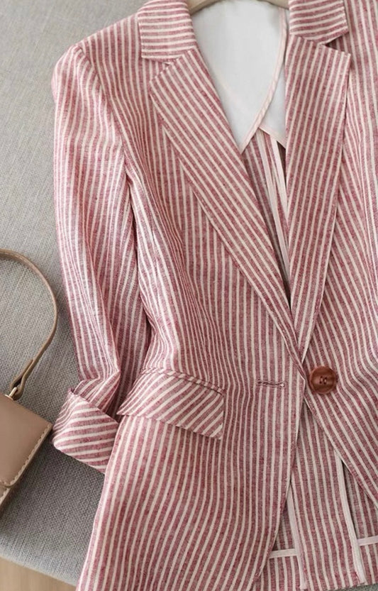 Pink Striped Blazer