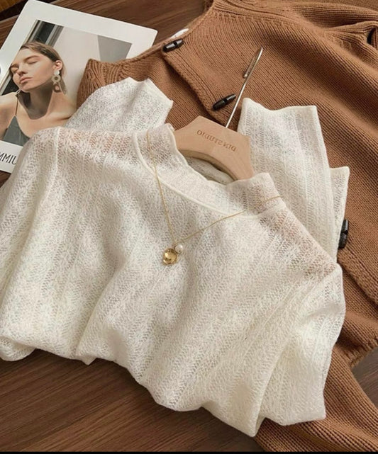 White Lightweight Knit Top