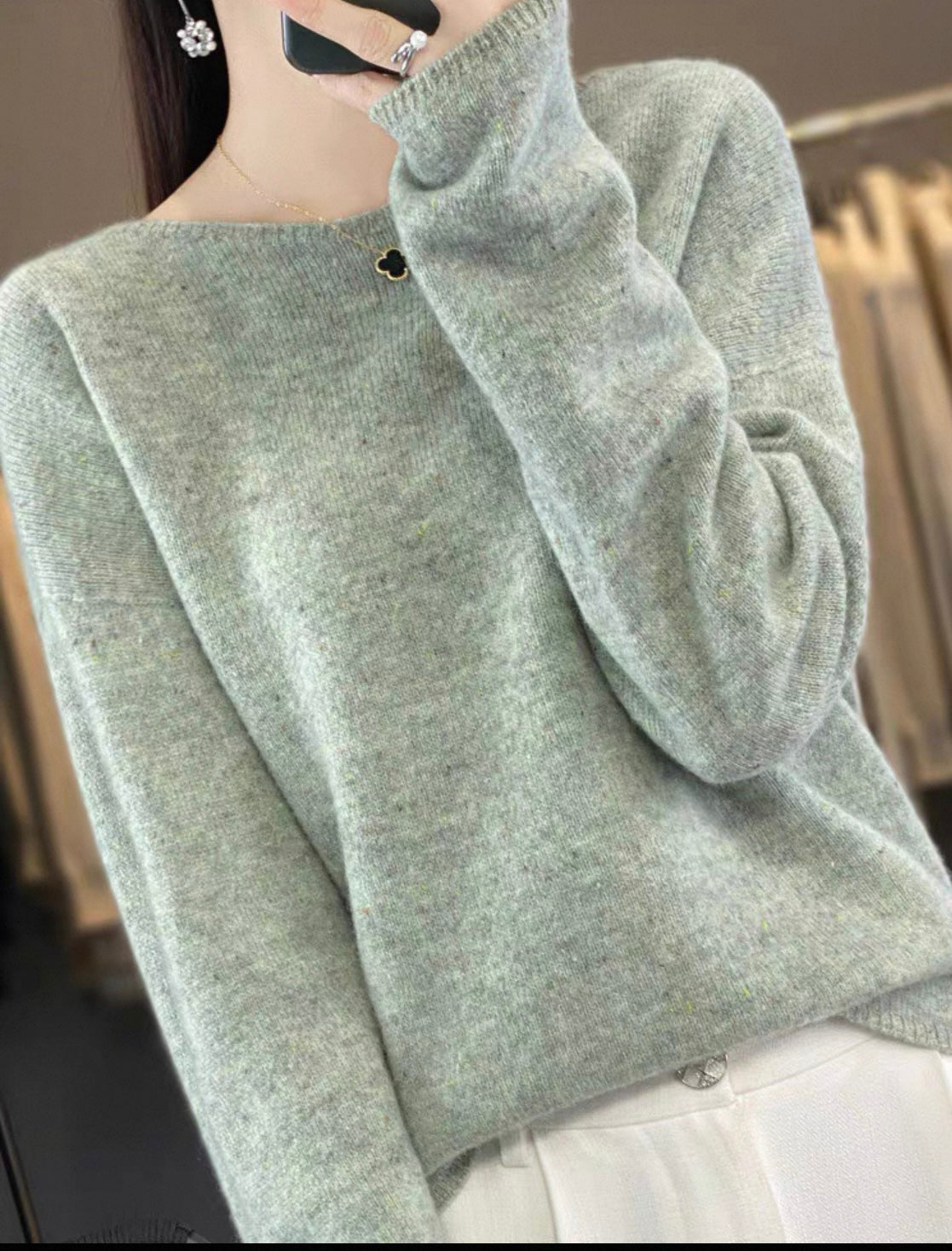 Soft Mint Green Knit Sweater