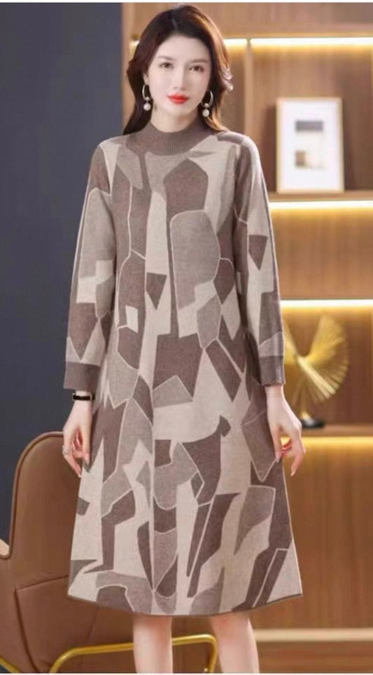 Geometric Knit Dress