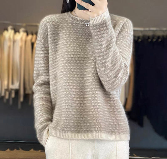 Neutral Striped Knit Jumper
