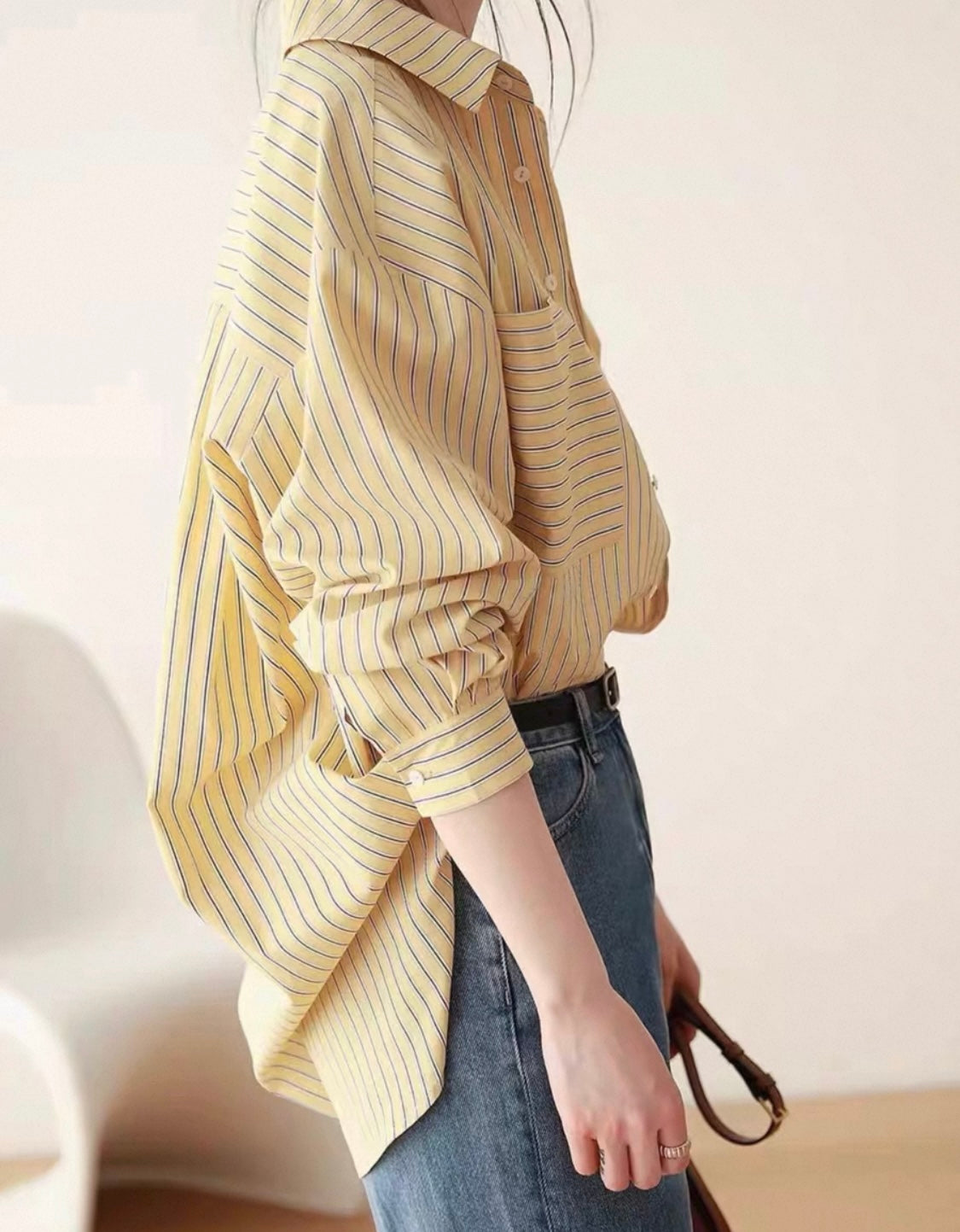 Yellow Striped Cotton Shirt