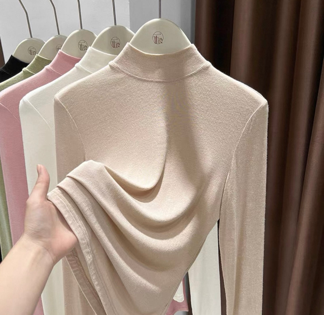 Stretch Fit High-Neck Tops