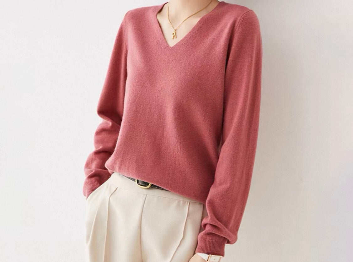 V-Neck Knit Sweater