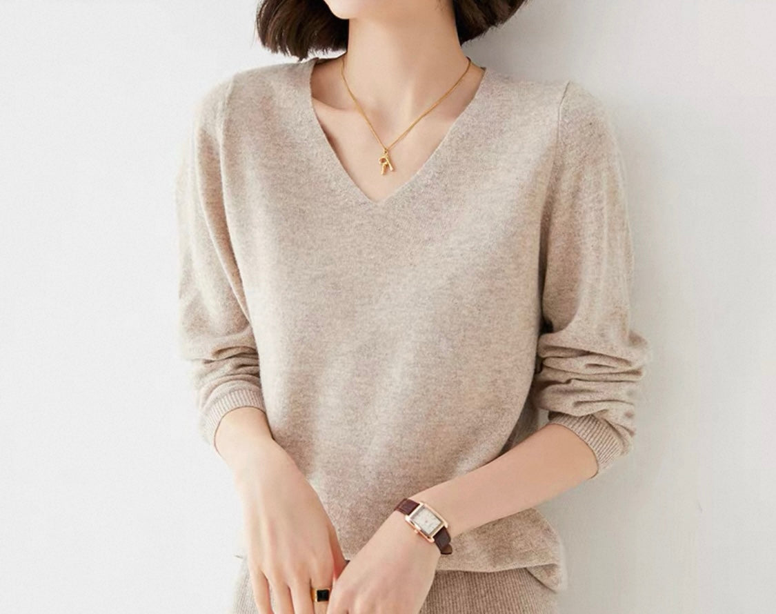 V-Neck Knit Sweater