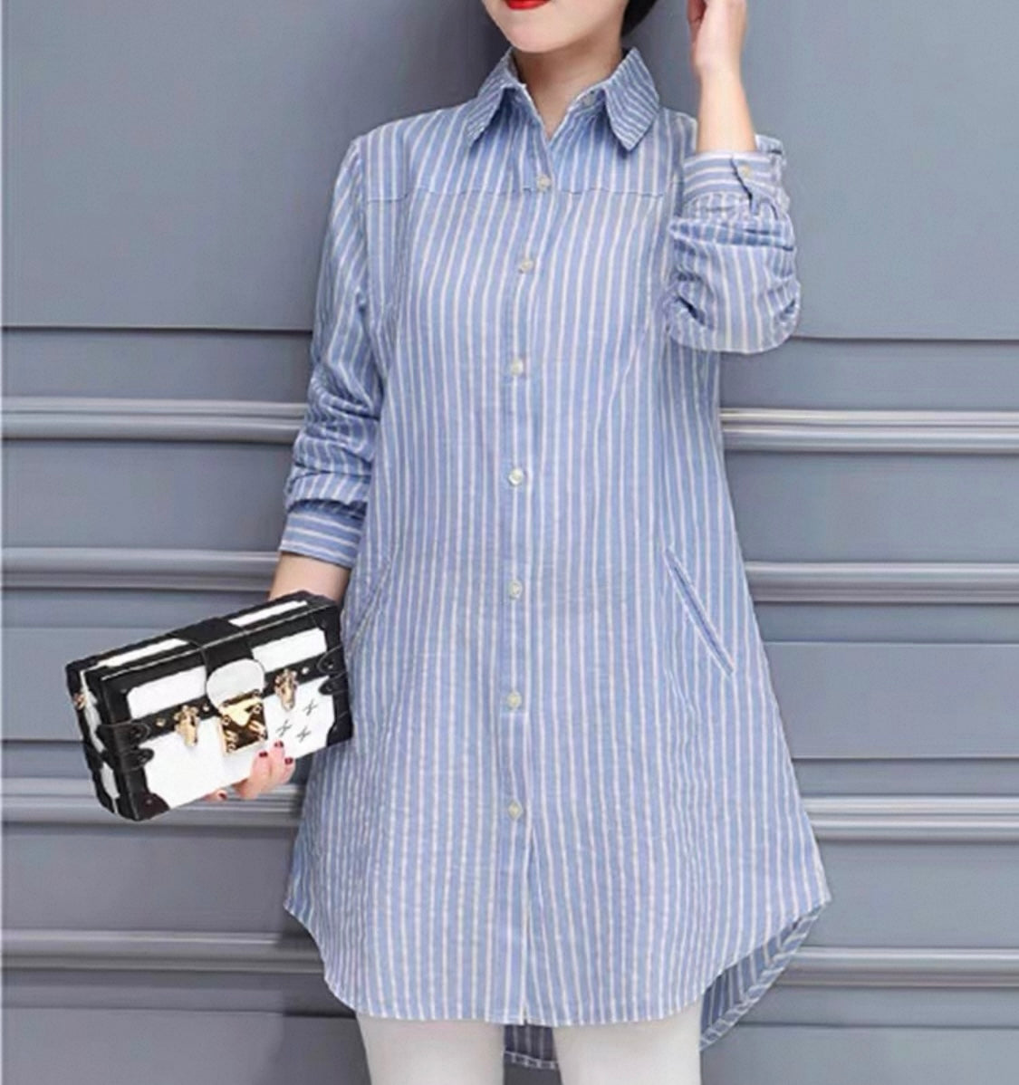 Pinstripe Tunic Shirt