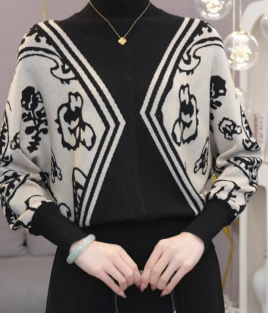 Monochrome Jacquard Sweater