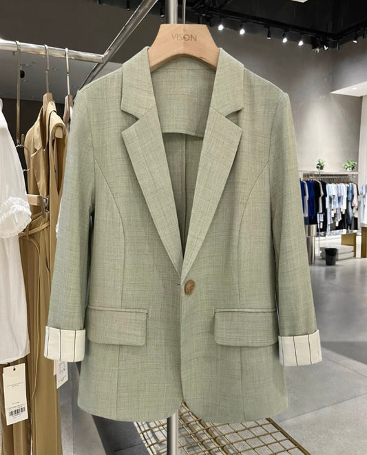 Light Sage Green Blazer (¾ Sleeve)