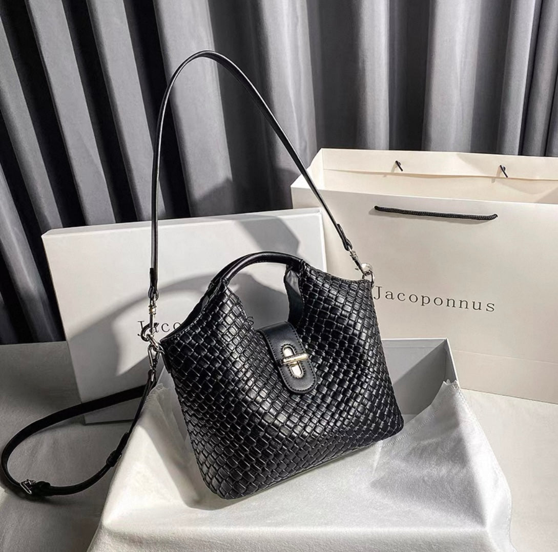 Jacoponnus Woven Black Bag