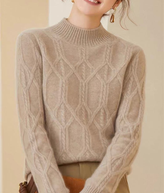Taupe Cable Knit Sweater