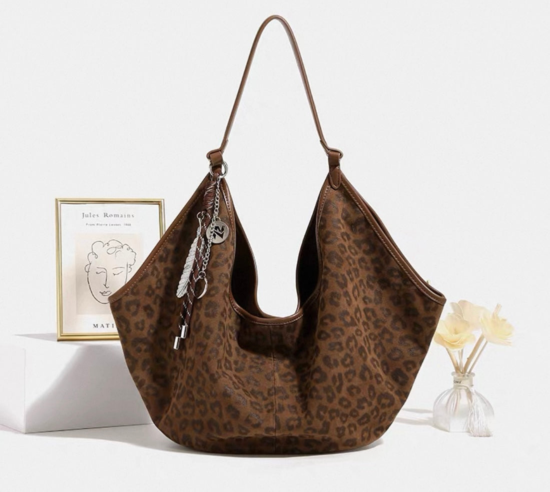 Brown Leopard Shoulder Bag