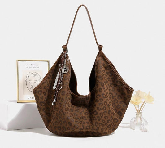 Brown Leopard Shoulder Bag