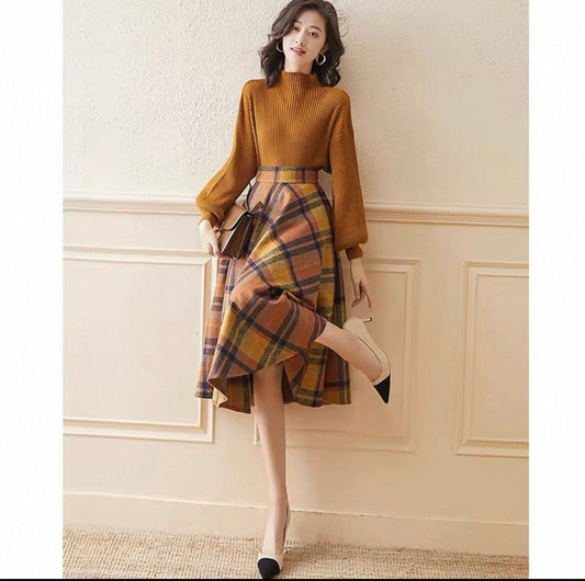 Plaid Midi Dress