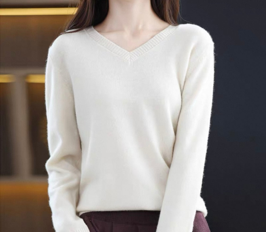 Soft Green V-Neck Sweater