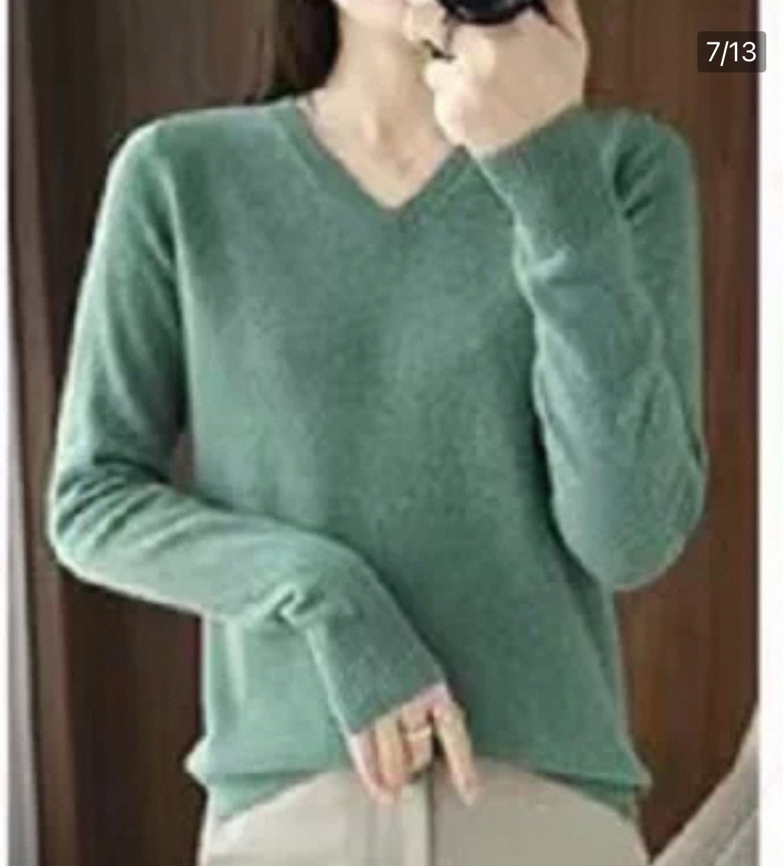 Soft Green V-Neck Sweater