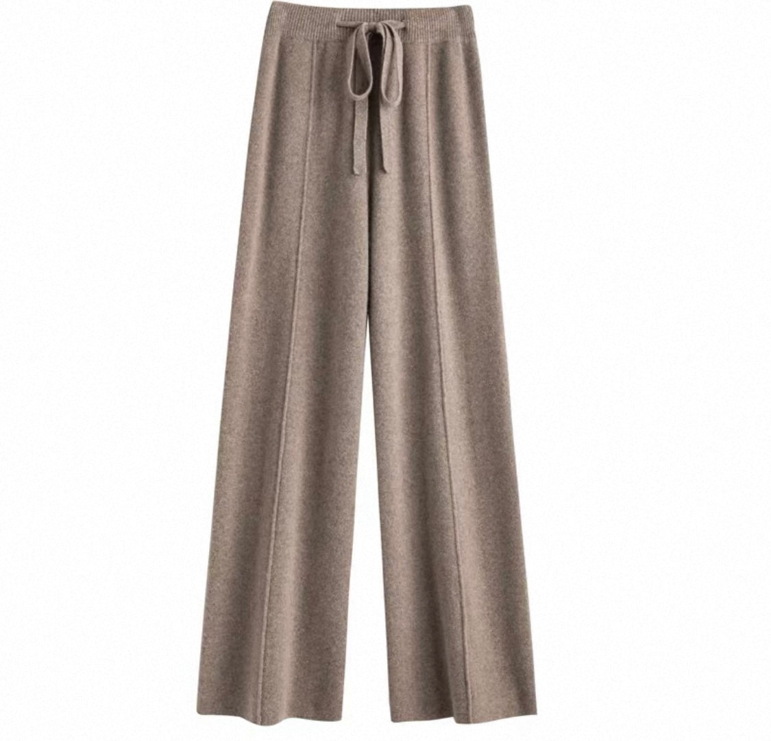 Wool-Blend Wide-Leg Trousers
