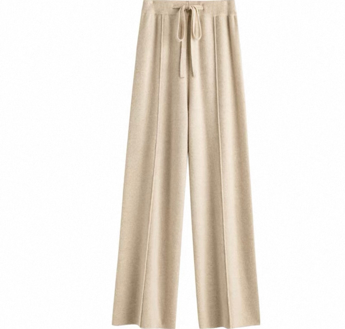 Wool-Blend Wide-Leg Trousers
