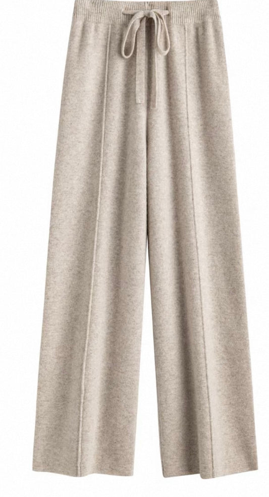 Wool-Blend Wide-Leg Trousers
