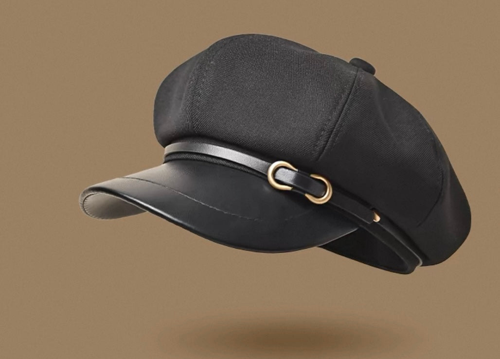 Visor Cap with Leather Trim