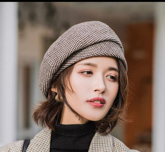 Checked Beret