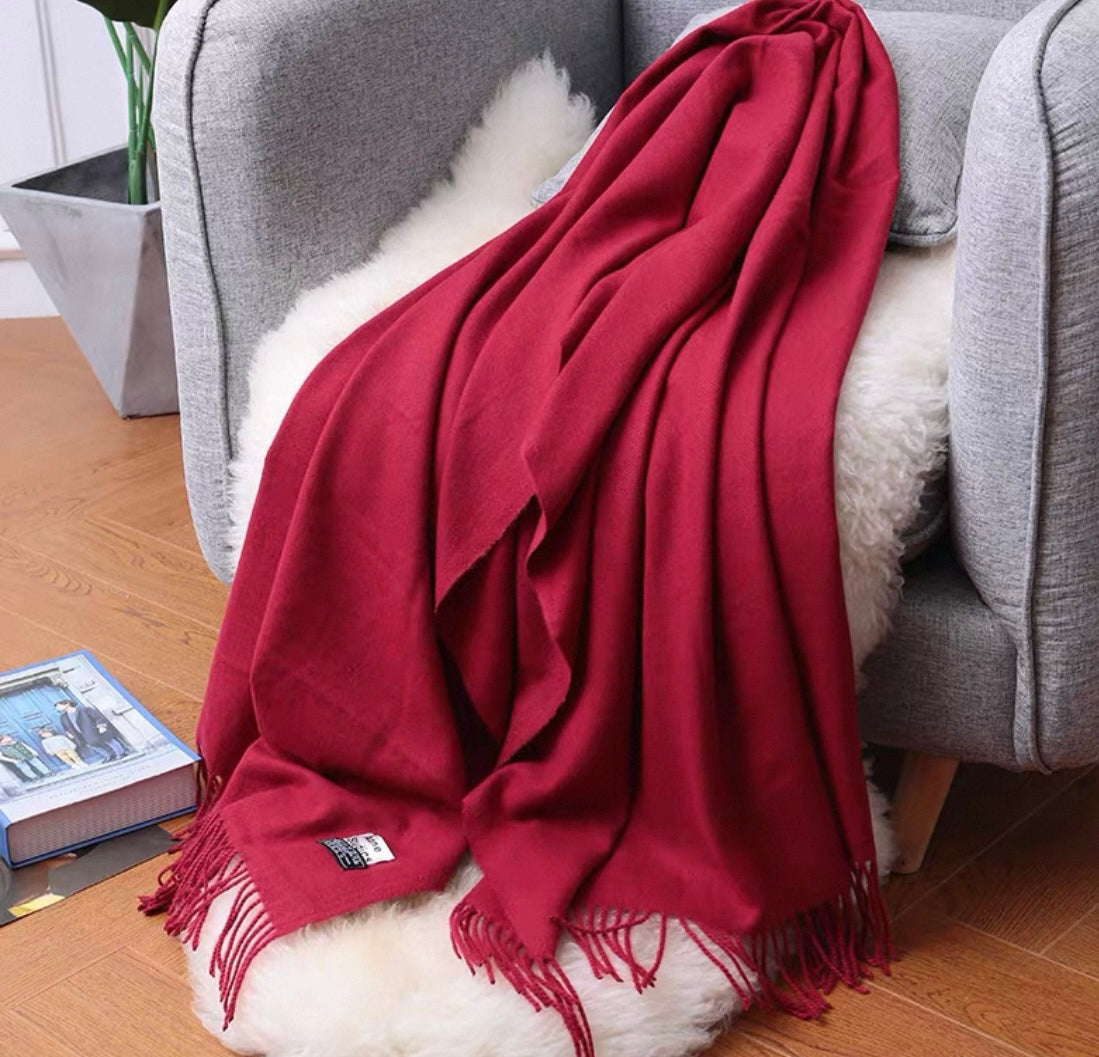 Wool Scarf with Tassels