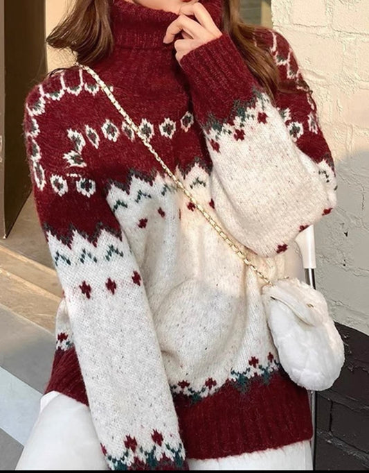 Nordic Fair Isle High Neck Jumper