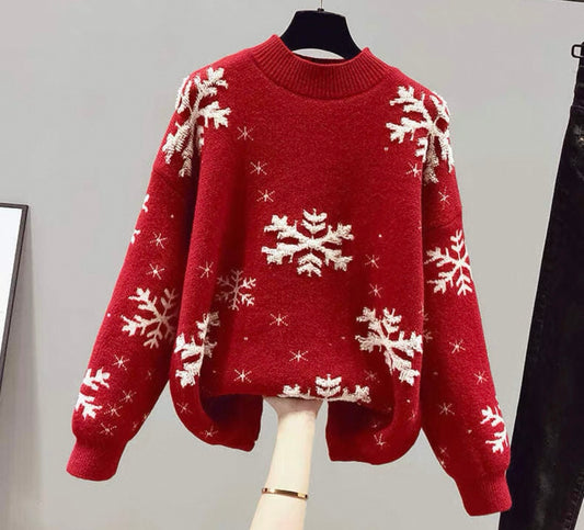 Red Festive Snowflake Jumper