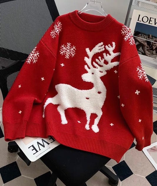 Red Reindeer Christmas Jumper