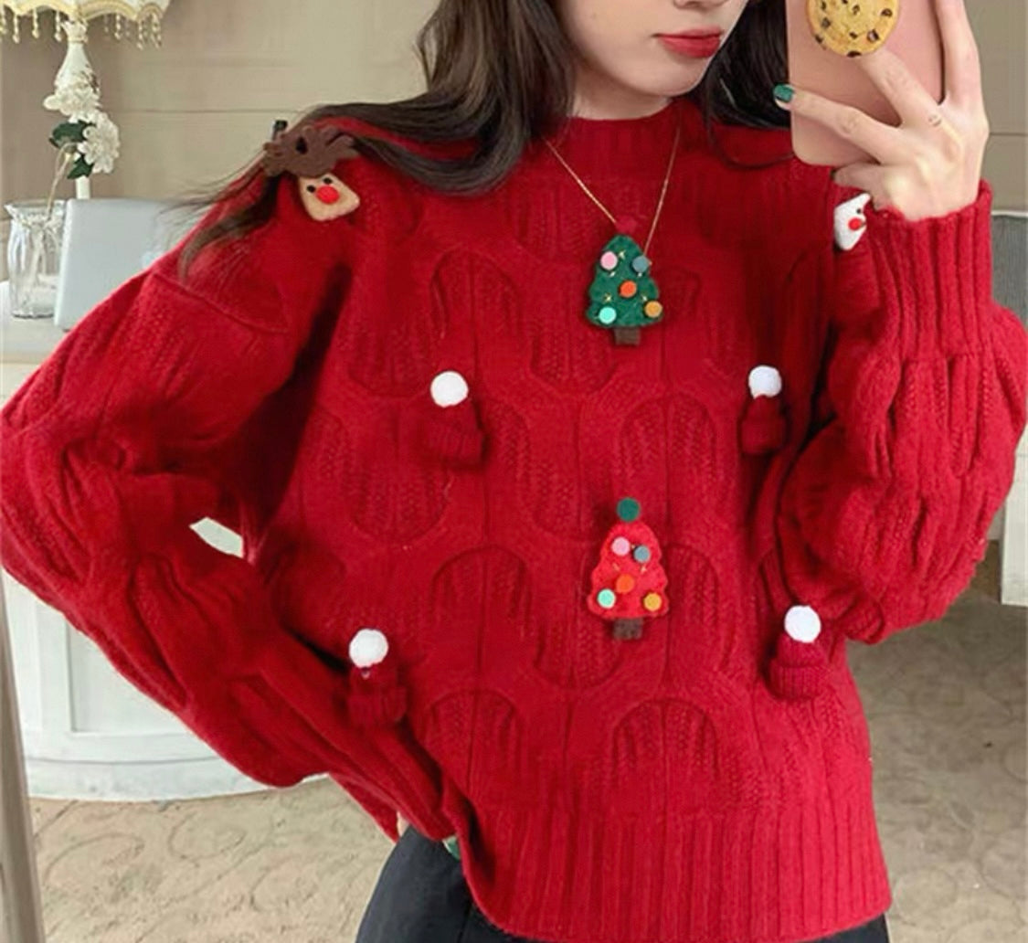 3D Christmas Tree & Reindeer Jumper