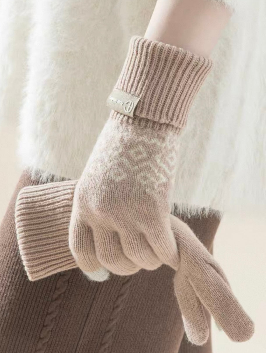 Nordic Pattern Knit Gloves