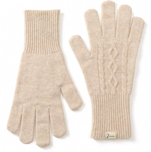 Wool-Blend Cable Knit Gloves