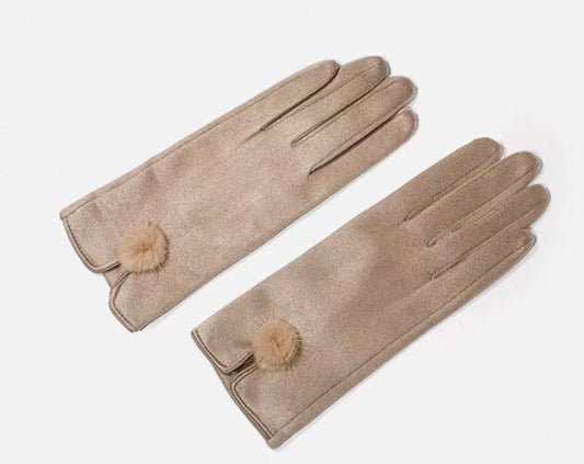 Pom-Pom Detail Gloves