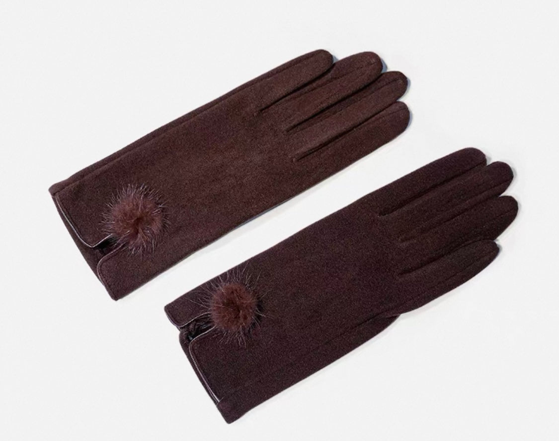 Pom-Pom Detail Gloves