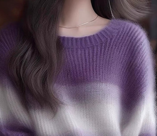 100% wool Lilac & White Ombre Jumper