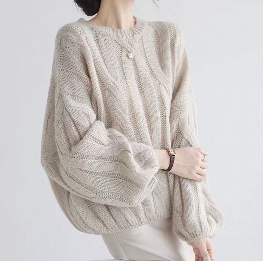 Oversized Knit Jumper – Natural Beige
