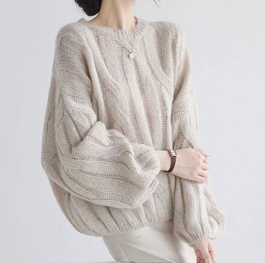 Oversized Knit Jumper – Natural Beige