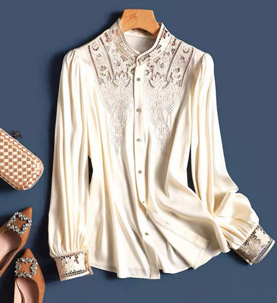 Ivory Lace Collar Blouse