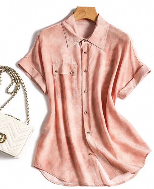 Soft Rose Short-Sleeve Shirt