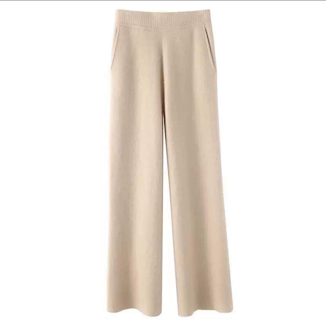 Wool-Blend Wide-Leg Pants
