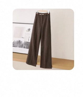 Wide-Leg Wool Blend Trousers