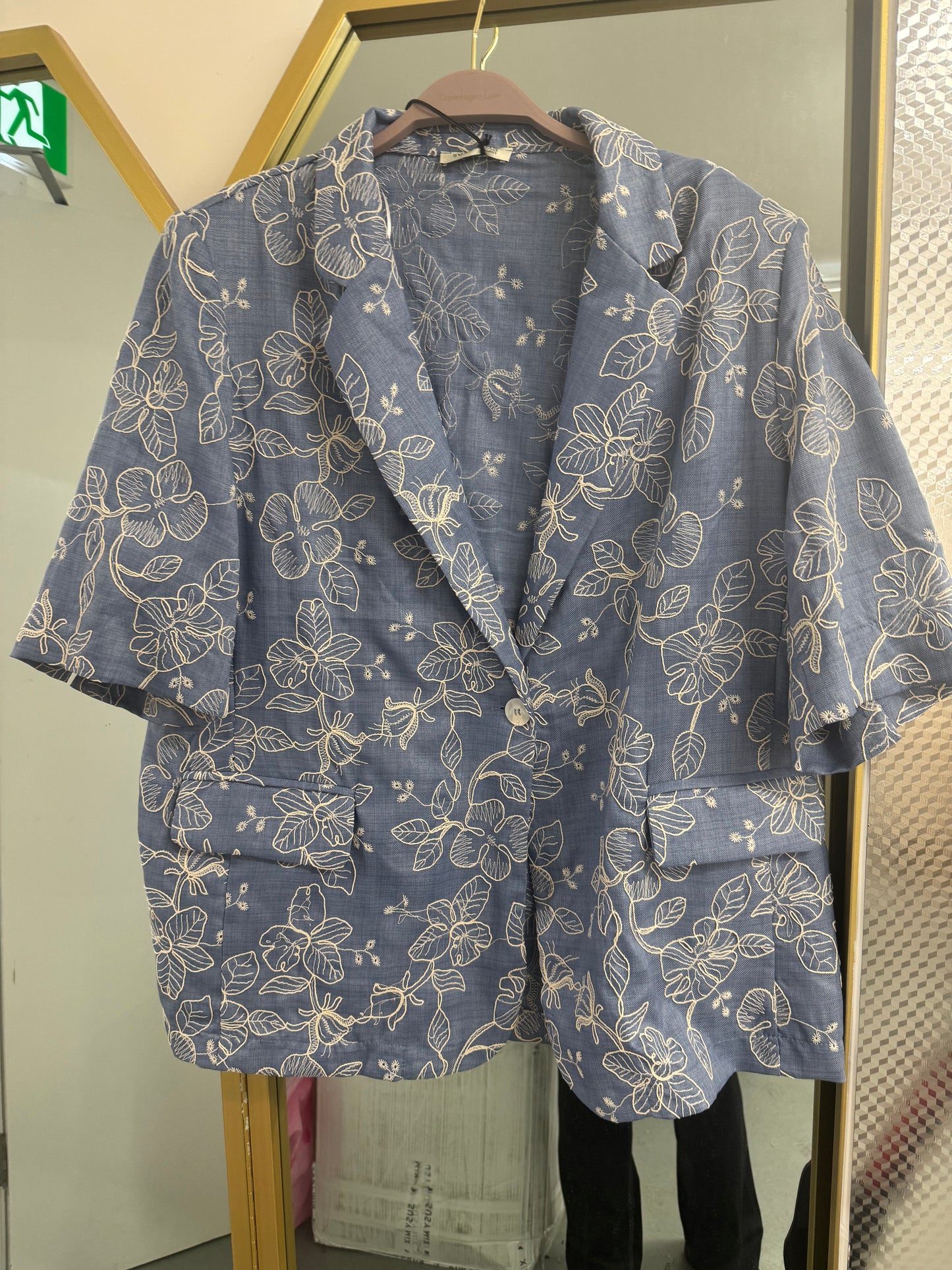 Floral Linen Blend Blazer