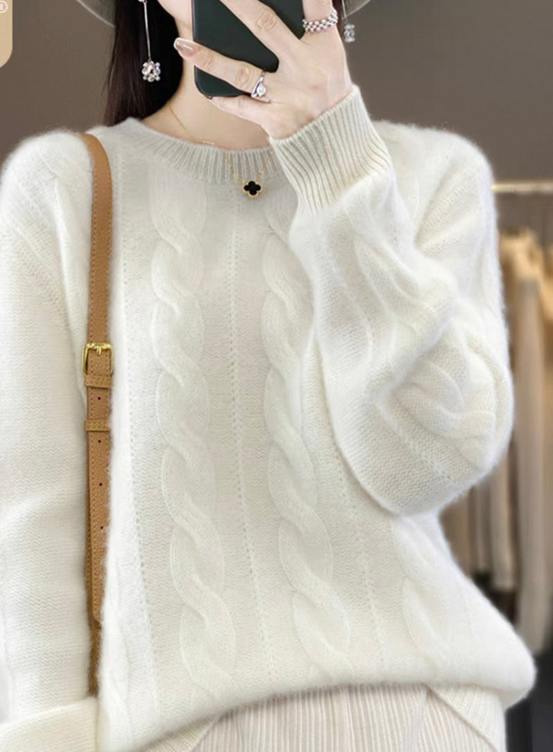Soft Cable Knit Jumper – Ivory White