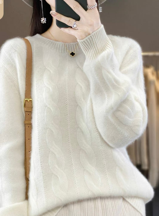 Soft Cable Knit Jumper – Ivory White