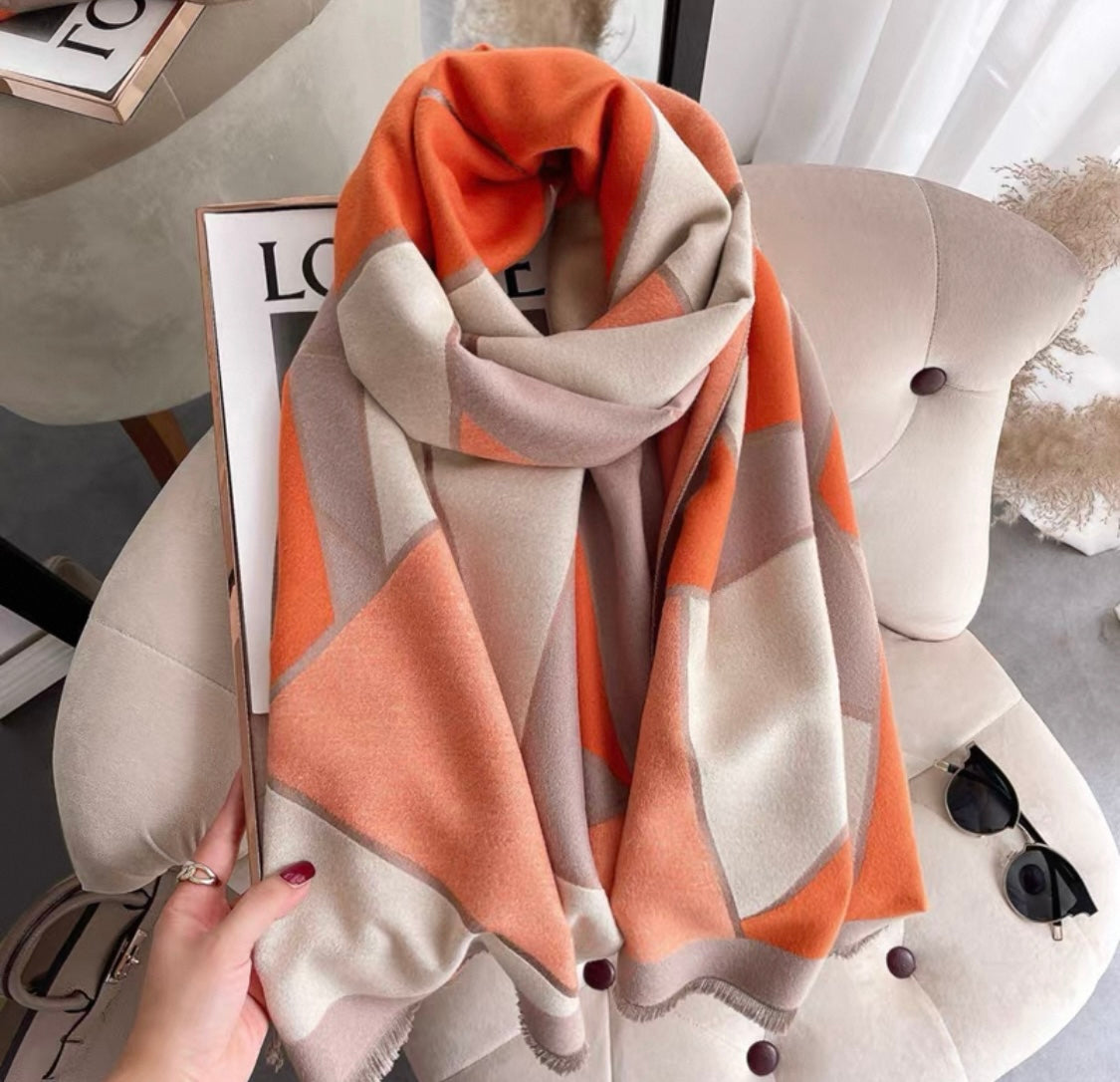 Soft Cashmere Scarf – Pink Mosaic