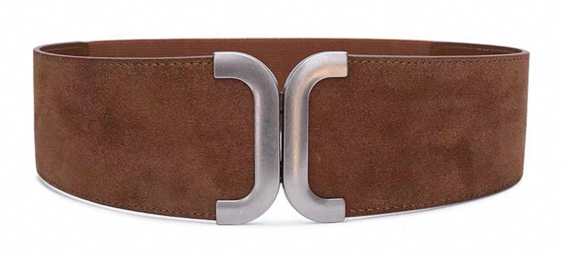Suede Belt – Silver ‘C’ Clasp