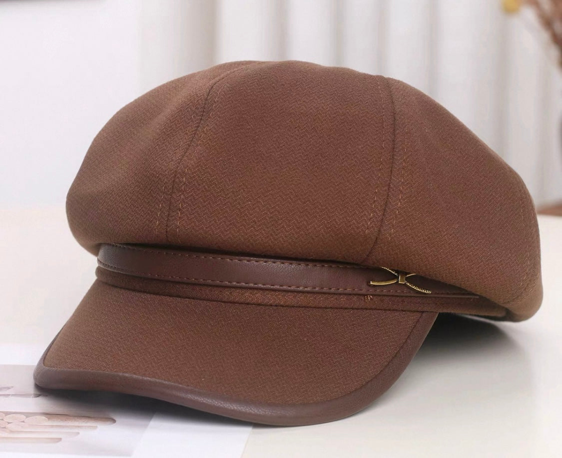 Classic Wool Baker Cap – Chestnut Brown