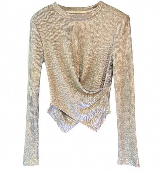 Metallic Twist Blouse – Gold